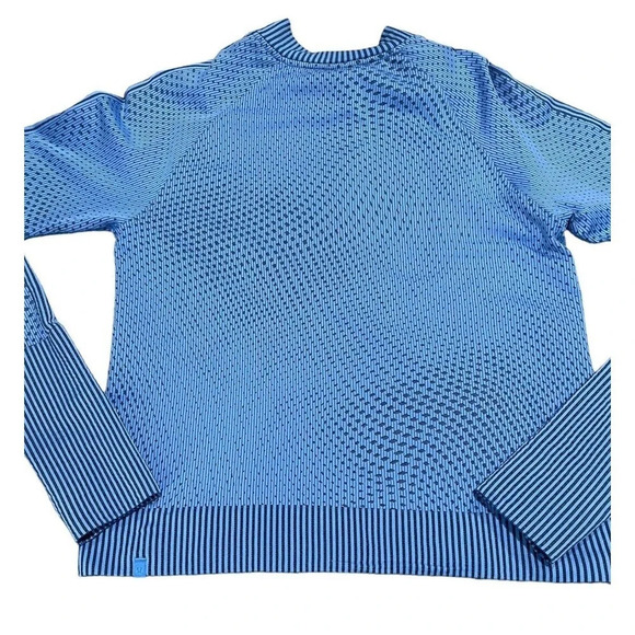 Lululemon Rest Less Cropped Half Zip Women's Sz 6 Grid Warp Blue Nile Night Sea - Picture 10 of 16